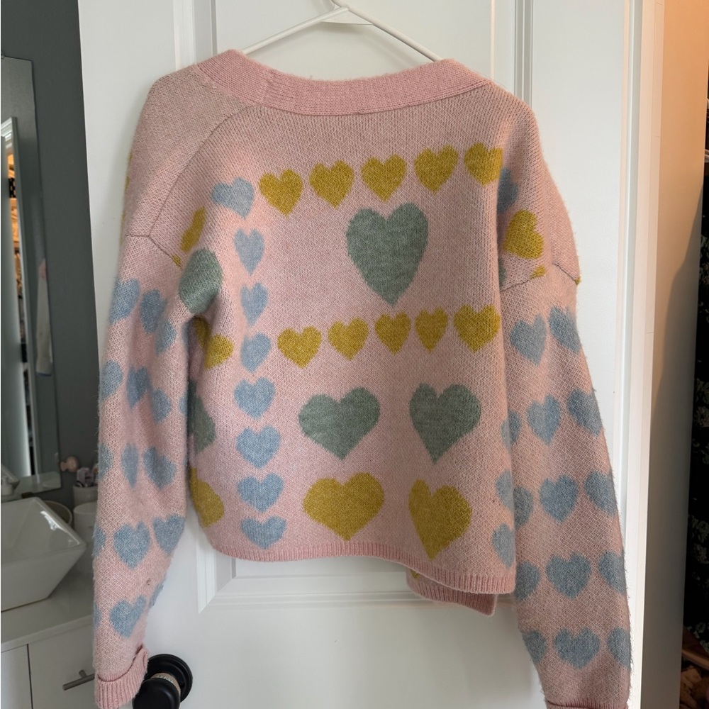 Free the Roses Multicolor Heart Cardigan - Picture 6 of 6